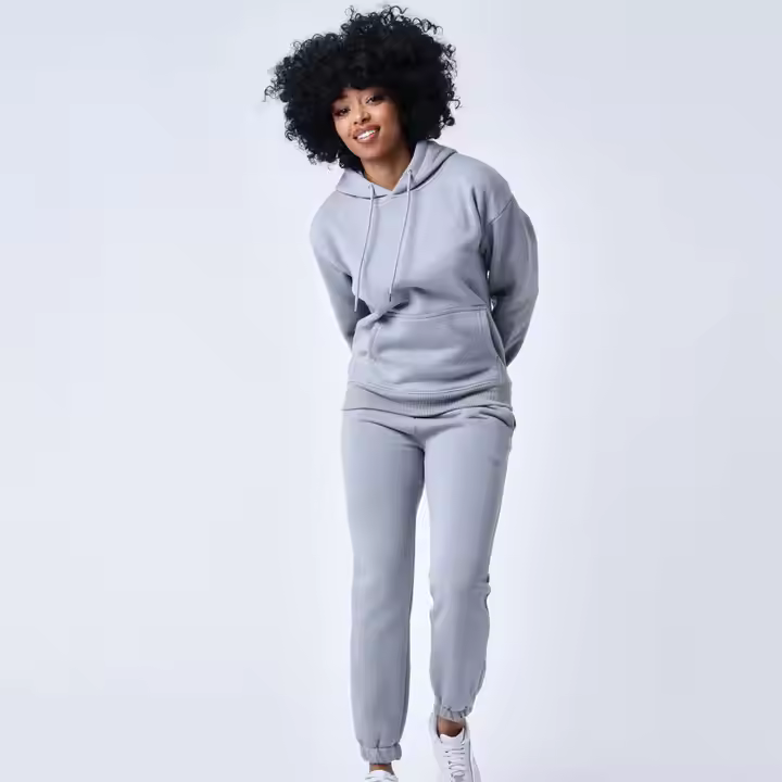 Custom Plus Size Women's Sets Embroidered Hooded Fleece Tracksuits Rhinestone logo 400gsm Streetwear Sets with your logo