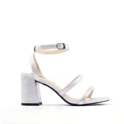Elegance Top Grade Women Premium Leather 7cm Chunky Heeled Sandal, OEM Available