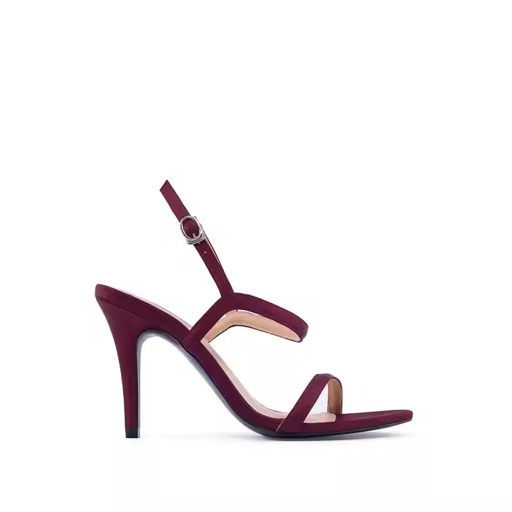 2022 New Fashionable Women's Premium Satin 9cm Heeled Sandal High Pointed Toe Pumps Breathable Printed Summer OEM Available