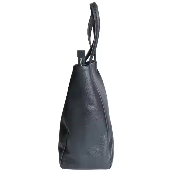 Handbag Black Zipper Handle Women' Custom The Large High Quality Hand Woman Genuine Leather Tote Bag 2024