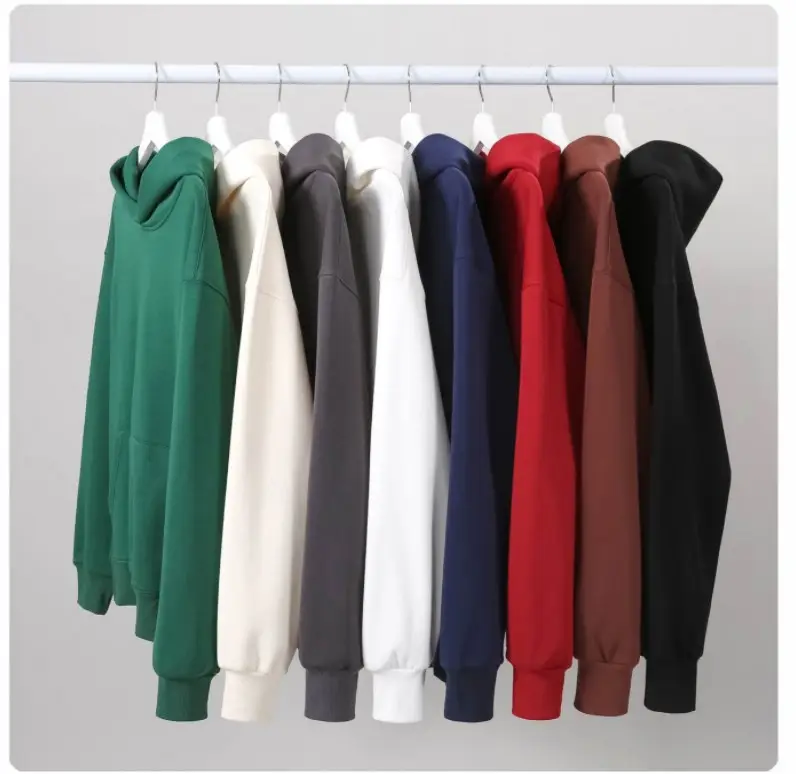 Oversize Blank Fleece Hoodies no string Embroidery 500g Heavy Weight Street Wear Plain Men's Hoodies